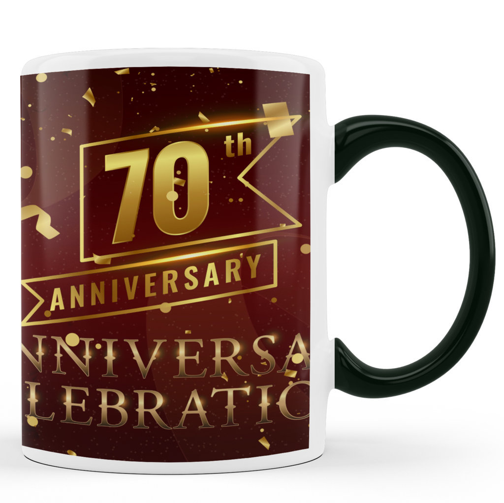 Personalised Printed Ceramic Coffee Mug | 70th Anniversary  | Anniversary  l |  325 Ml 
